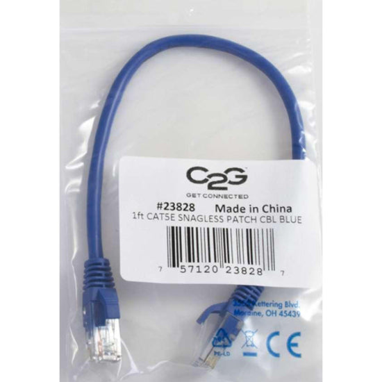 C2G 15193 7ft Cat5e Unshielded Ethernet Cable - Blue, Network Patch Cable