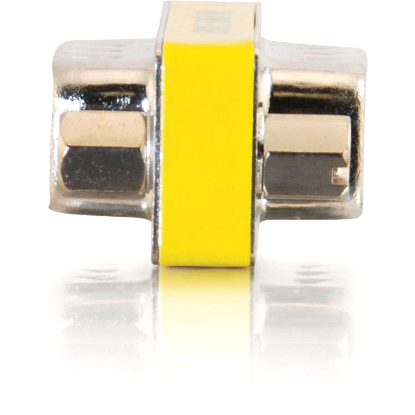 Front view of DB-9 Mini Gender Changer showing compact design with yellow identification band-alternate-image3