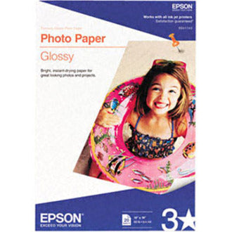 Epson S041143 Glossy Finish Photo Paper, Perfect for Reprints and Everyday Photos, True Photographic Images with Vivid, High-Quality Color, Quick Dry Surface