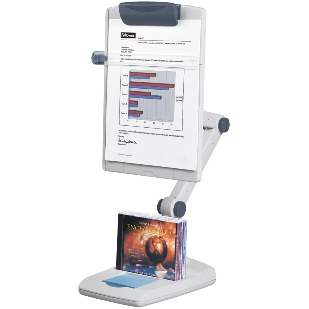 Fellowes 21128 Flex Arm Weighted Base Copyholder, Holds up to 150 sheets of paper at a time