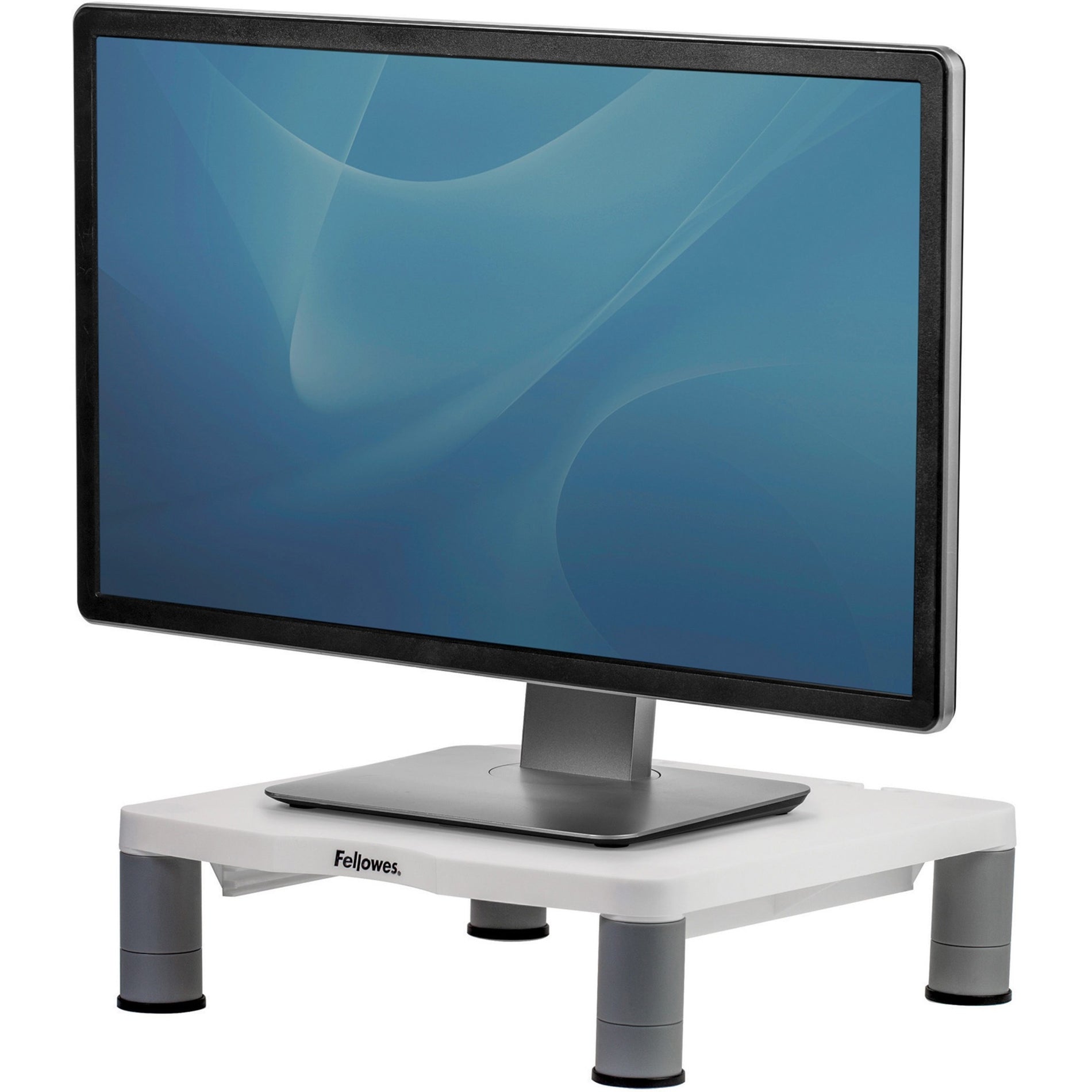 Fellowes 91712 Rialzo Standard per Monitor Piedi Antiscivolo Piedini in Gomma Confortevole Gestione dei Cavi Management dei Cavi