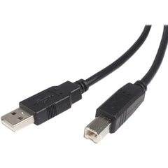 StarTech.com 15ft USB 2.0 Data Transfer Cable, Type A to B Male/Male, High-Speed 480Mbps, Connects Printers Scanners Hard Drives, Black USB2HAB15 (Lifetime Warranty)