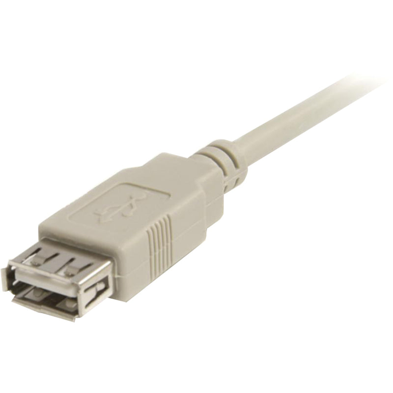 Close-up view of female USB Type-A connector on StarTech.com extension cable