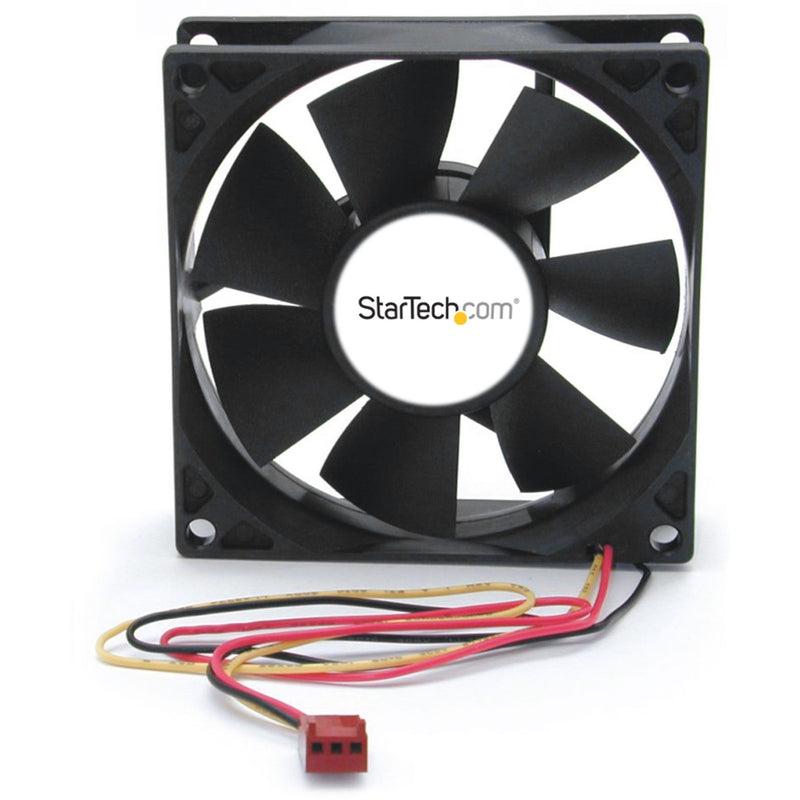 StarTech.com 80mm black computer case fan with dual ball bearing design and 3-pin connector cable