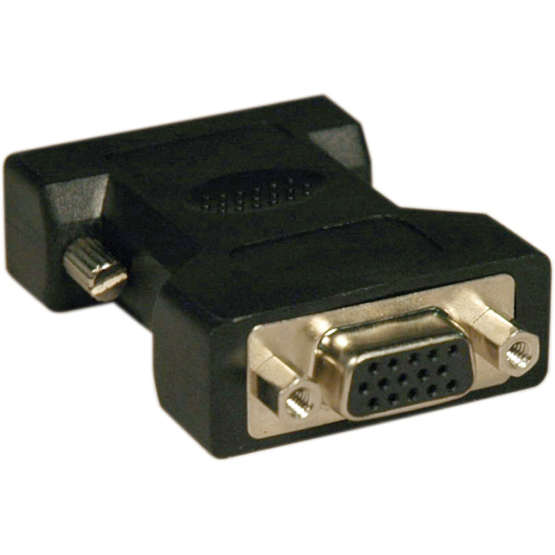 HD15 female connector end of Tripp Lite DVI to VGA adapter with securing screws