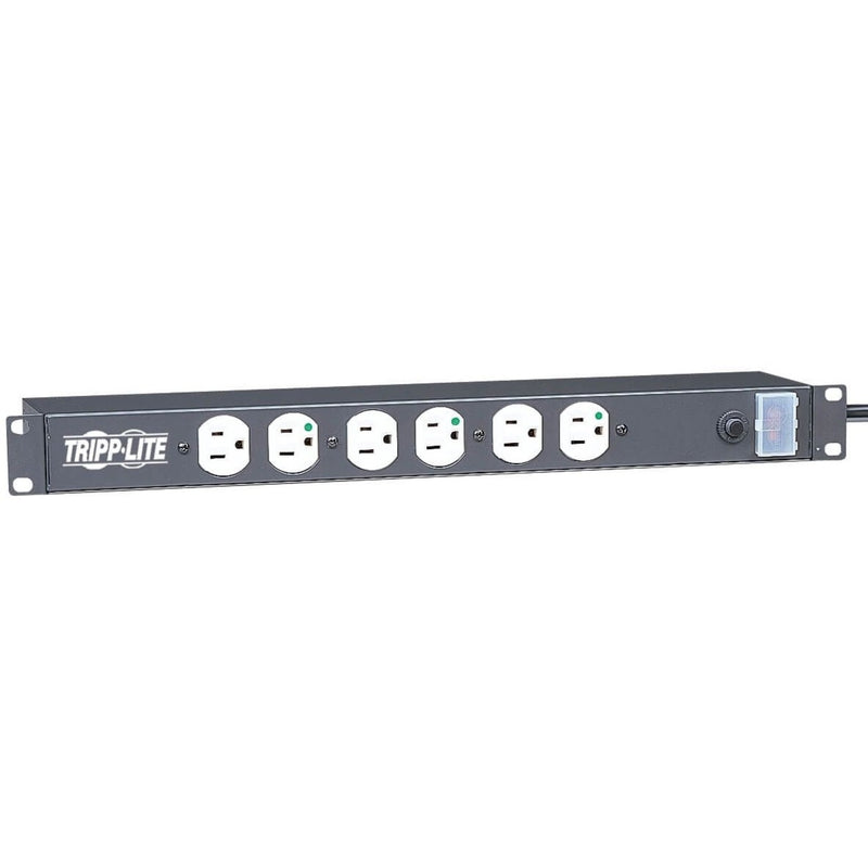 Tripp Lite RS1215-HG rackmount power strip with 12 hospital-grade outlets, illuminated switch, and 1U form factor