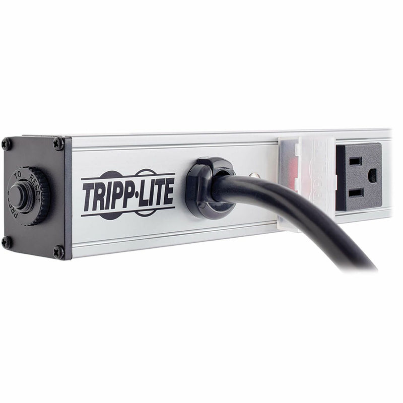 Close-up of Tripp Lite PS6020 power switch and circuit protection features