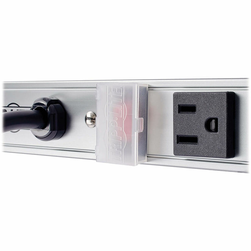 Detailed view of Tripp Lite PS6020 outlet construction and cord management