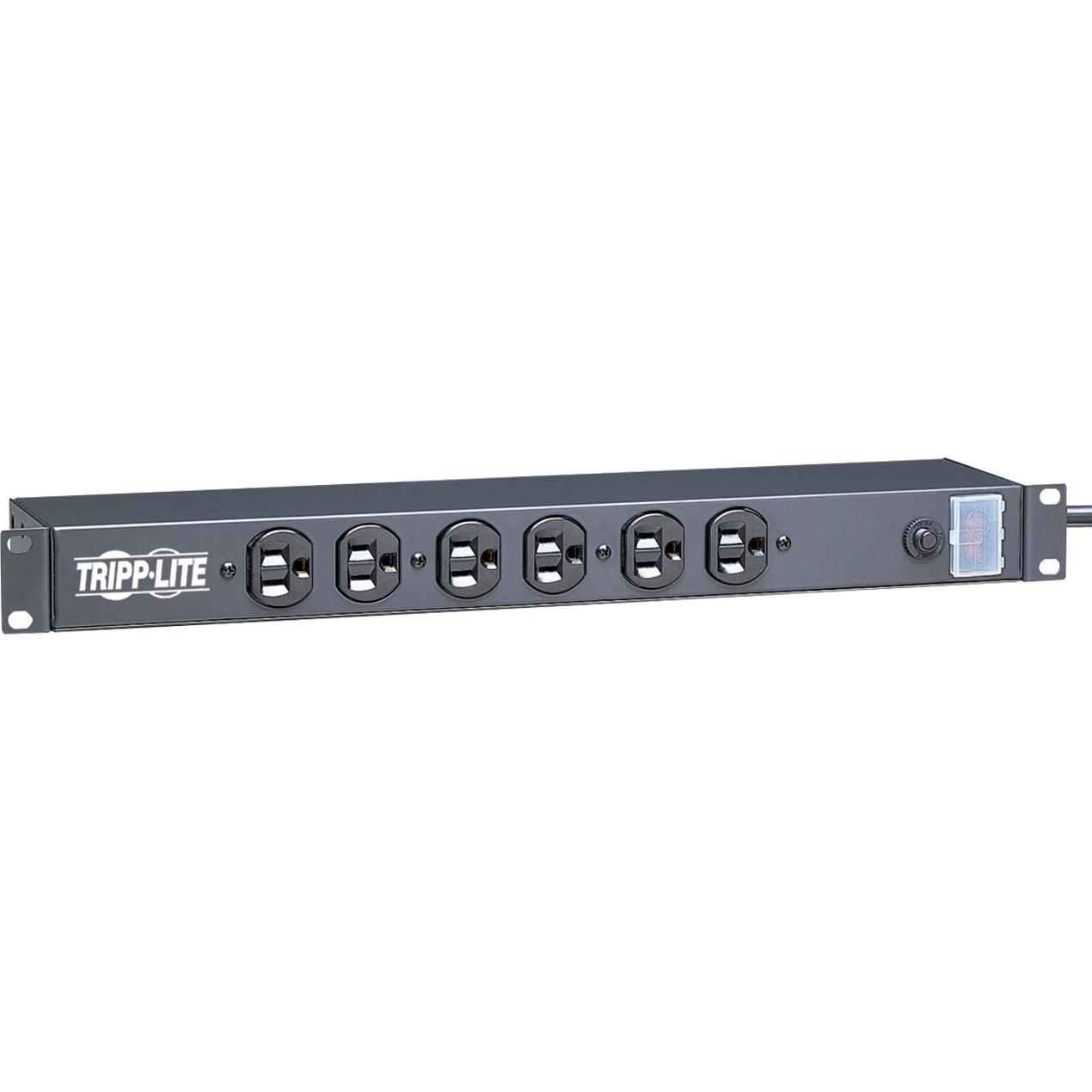 Tripp Lite RS-1215 6-Outlet Power Strip Rackmount 1U 15ft Cord Switch Front and Rear Outlets