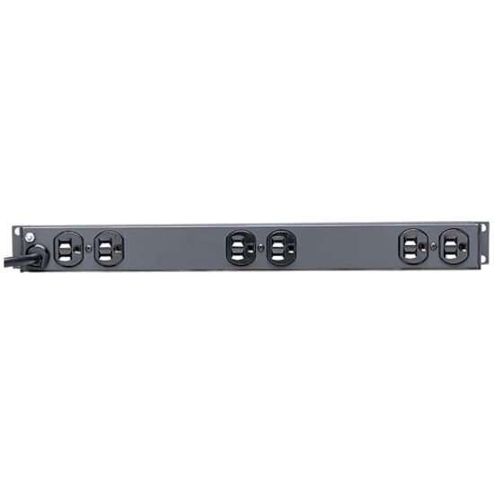 Tripp Lite RS-1215 6-Outlet Power Strip Rackmount 1U 15ft Cord Switch Front and Rear Outlets