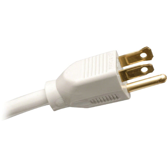 Close-up view of the Tripp Lite TLP604TEL NEMA 5-15P power plug with gold-plated prongs-alternate-image2