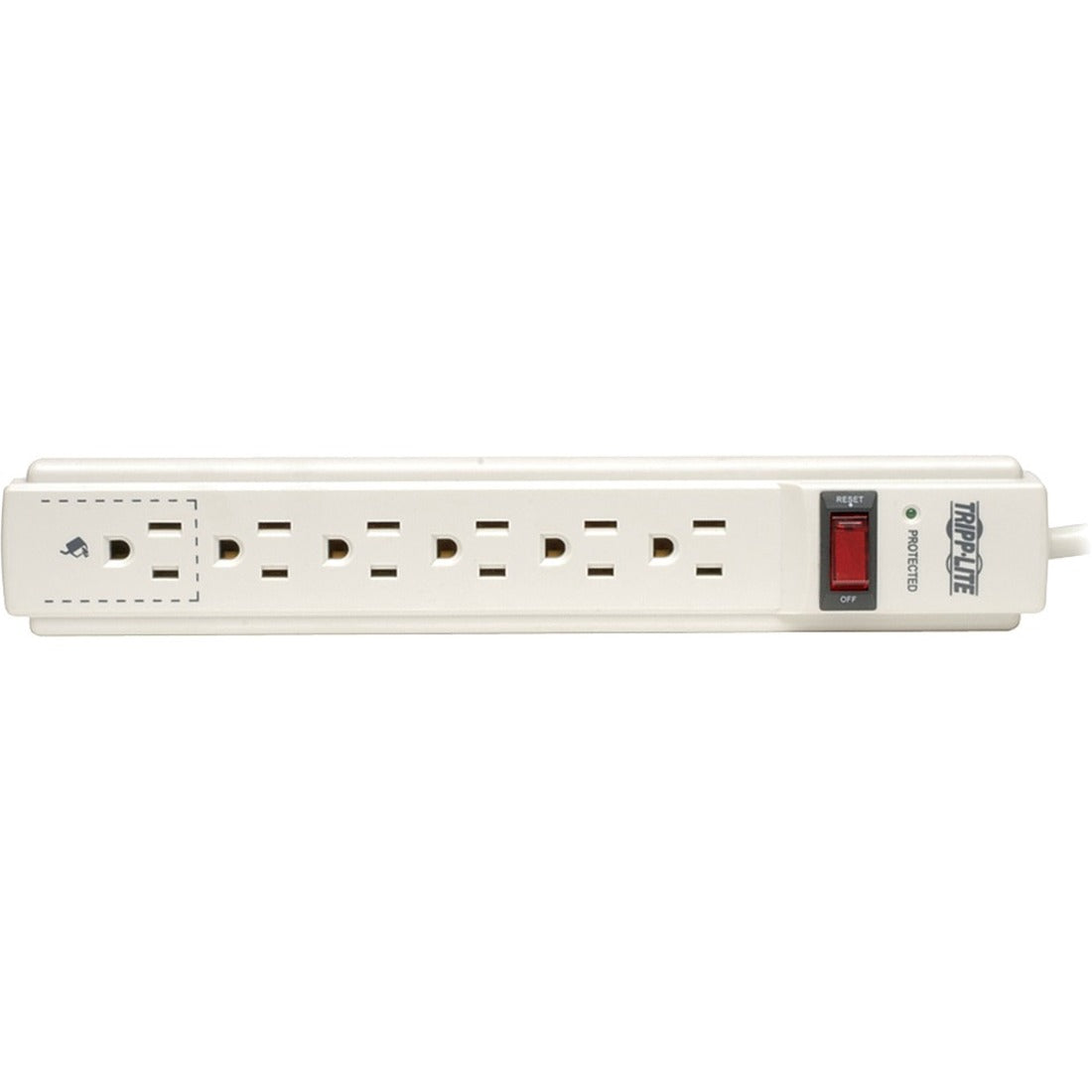 Tripp Lite - トリップライト TLP604TEL - TLP604TEL AC/Phone Line Surge Suppressor - AC/電話回線サージサプレッサ 6-Outlets - 6アウトレット 4 Ft - 4フィート Lt. Gray - 淡灰色