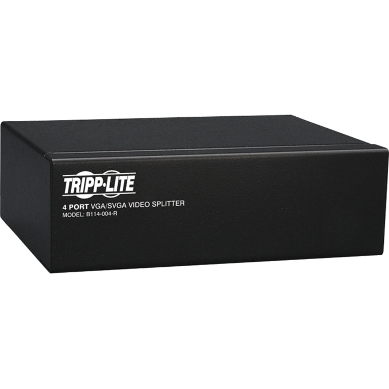 Angled perspective of Tripp Lite B114-004-R VGA Splitter showing compact design