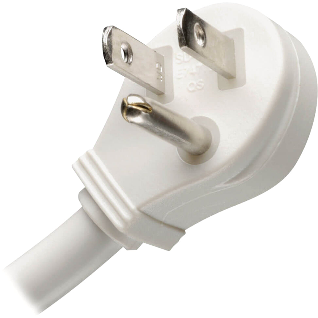 Close-up of Tripp Lite SUPER7 surge protector's right-angle power plug design-alternate-image6