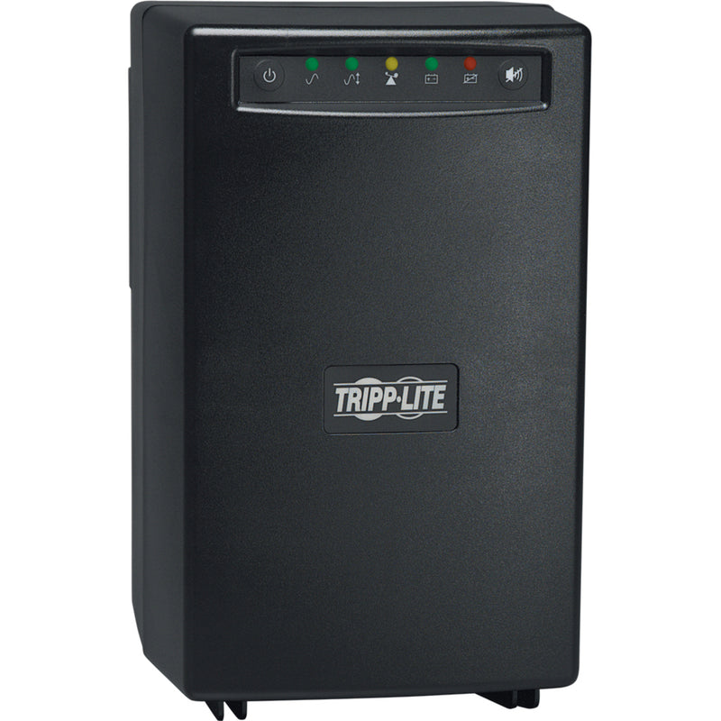 Side angle view of Tripp Lite SMART1500 UPS showing compact tower design