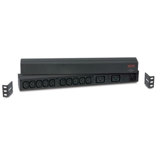 Side perspective of APC AP9559 Basic Rack PDU highlighting mounting system