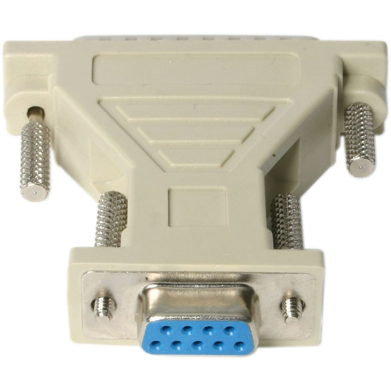 Close-up view of StarTech.com DB9 serial adapter showing detailed construction and mounting screws