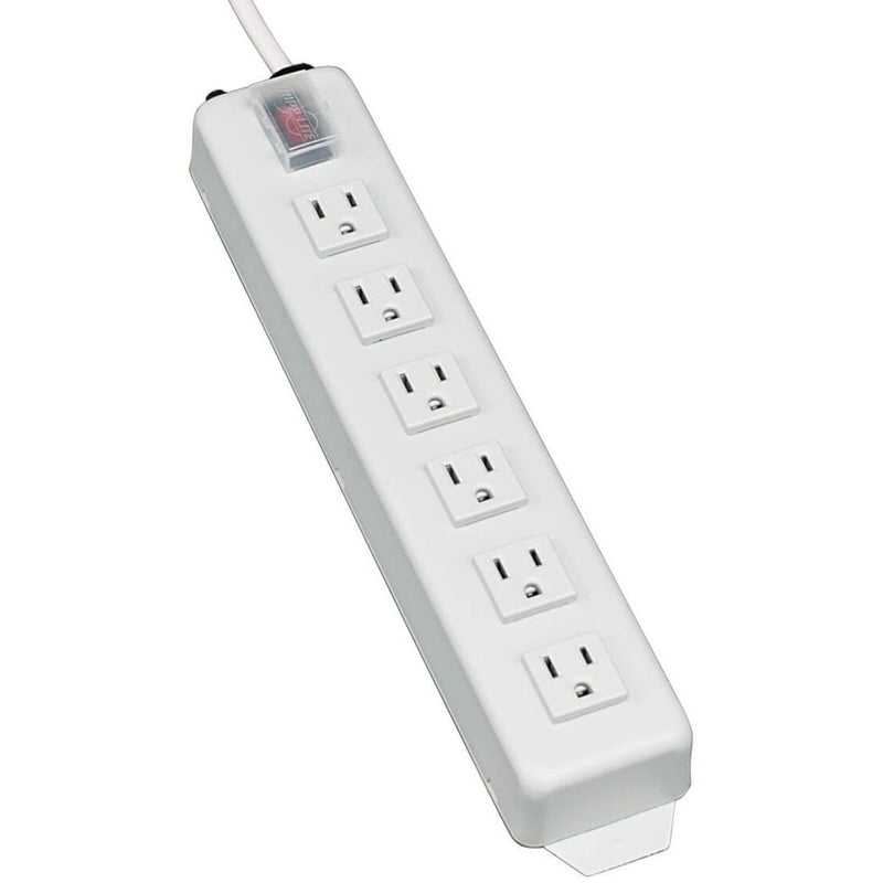 Tripp Lite TLM606NC 6-outlet metal power strip with illuminated switch and white finish