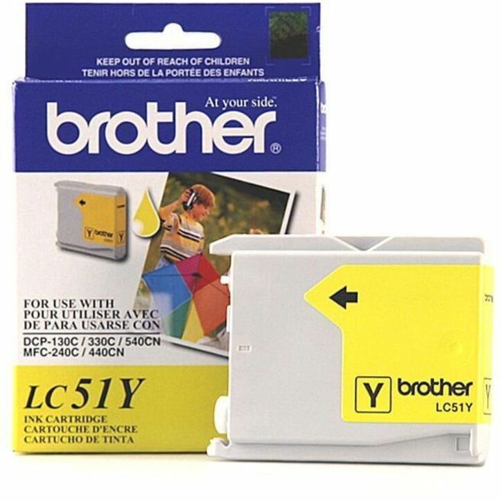 Brother LC51 Series Yellow Ink Cartridge, Original Innobella Technology, 400 Page Yield, Compatible with DCP/MFC/IntelliFax Printers - LC51Y (90 Day Warranty)