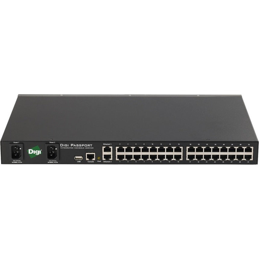 Digi 70002262 Passport 32 Port Integrated Console Server, 5 Year Warranty, IPv4/IPv6 Dual Stack, Fast Ethernet