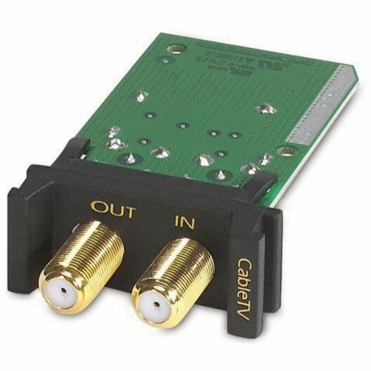 APC PVR surge suppressor showing gold-plated coaxial ports and circuit board from angled view-alternate-image2