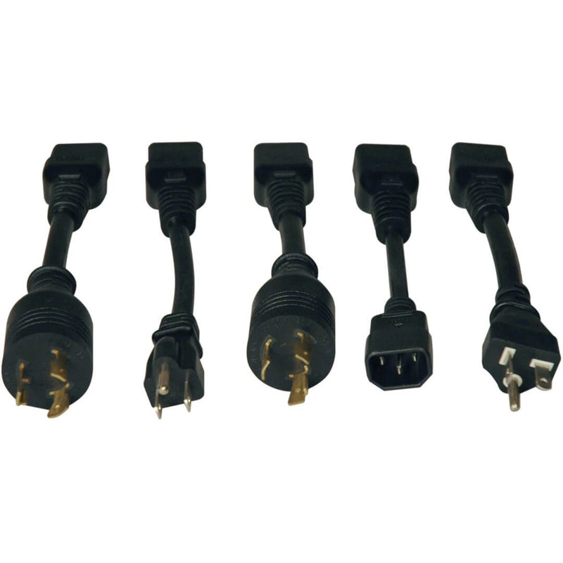 Detailed close-up of power adapter connectors showing various plug types