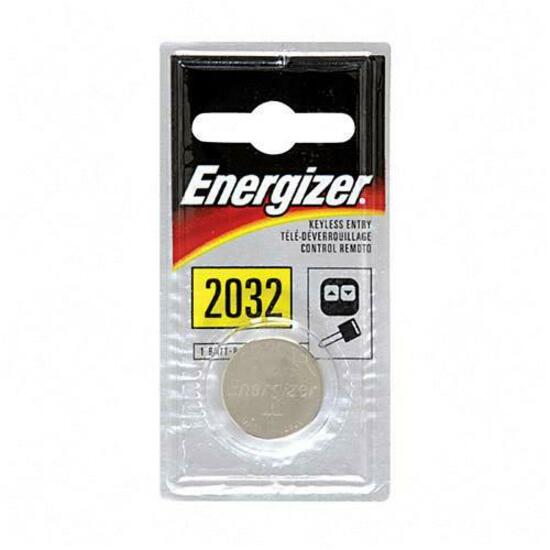 Energizer 2032 3V lithium coin battery in retail blister packaging showing battery specifications and usage icons-alternate-image1