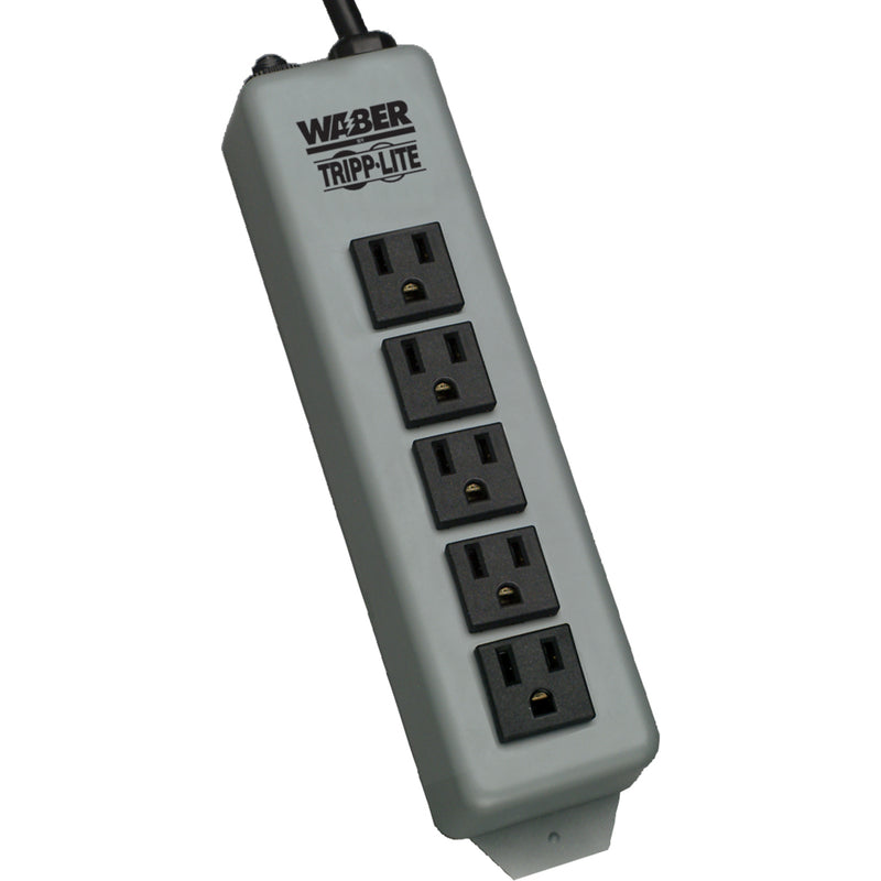 Waber-by-Tripp Lite 602-15 power strip featuring 5 evenly-spaced NEMA 5-15R outlets in gray metal housing