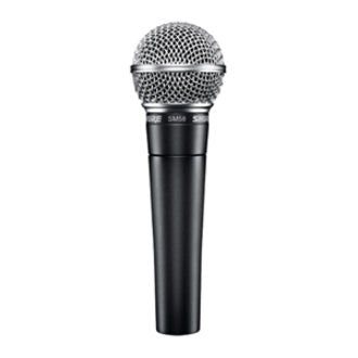 Shure SM58S dynamic vocal microphone with silver mesh grille and black metal body featuring an integrated on/off switch-alternate-image1