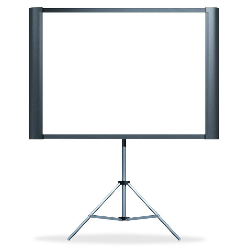 Epson ELPSC80 Duet projection screen with tripod stand showing expandable frame design against white background