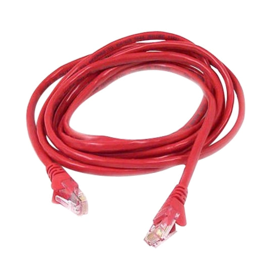 25-foot red Cat 5e network patch cable with snagless RJ-45 connectors on both ends