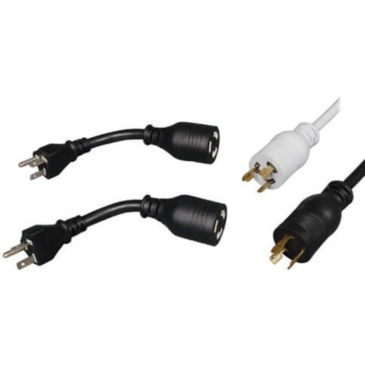 Various power adapter cables and connectors for PDU installation