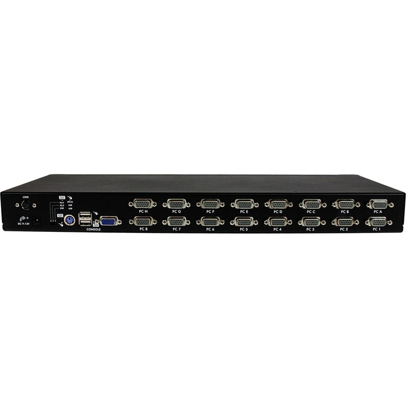 Rear view of StarTech.com KVM switch showing all ports and connections