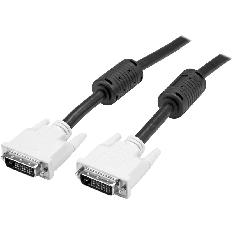 StarTech.com 30-foot DVI-D dual link cable with white connectors and black cable showing both male ends