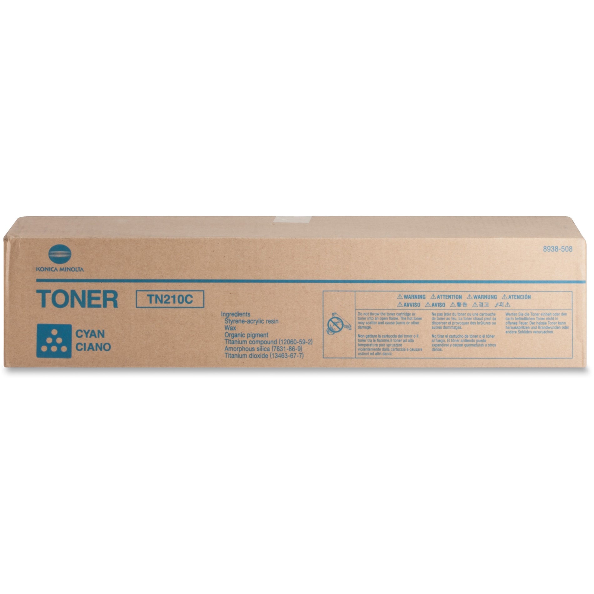 Konica Minolta 8938508 Bizhub C250/C252 TN-210C Original Toner Cartridge, Cyan, 12000 Pages