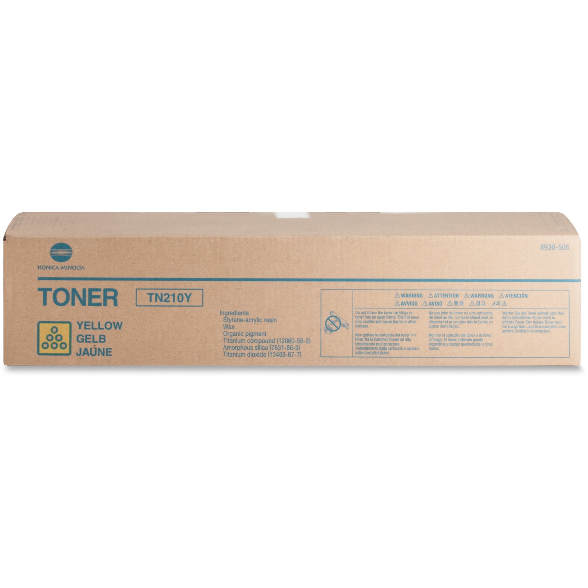 Konica Minolta 8938506 Bizhub C250/C252 TN-210Y Original Toner Cartridge, Yellow, 12,000 Pages