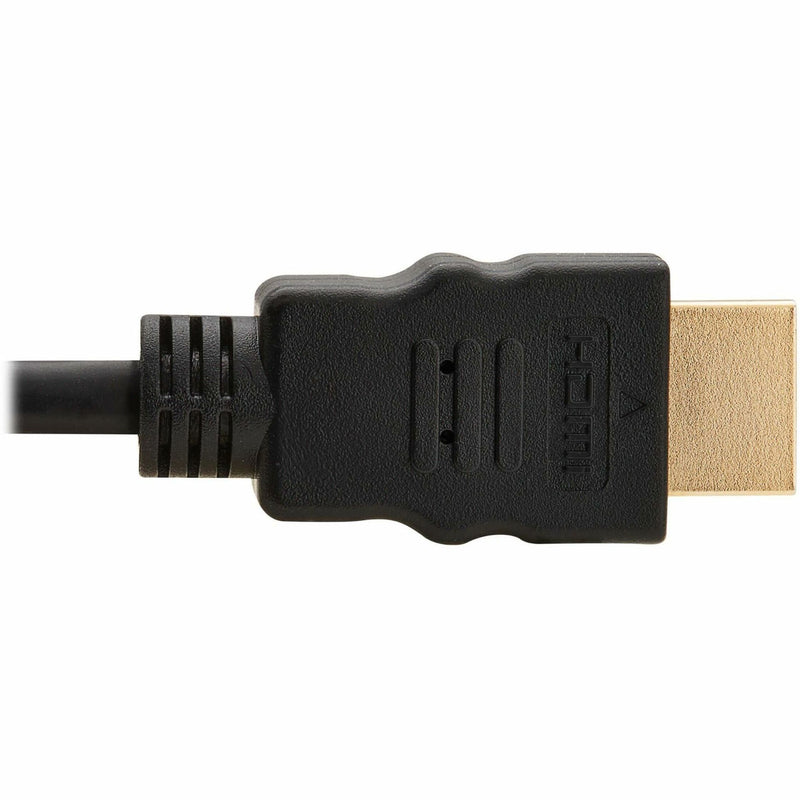 Close-up profile view of HDMI connector showing ergonomic design and branding