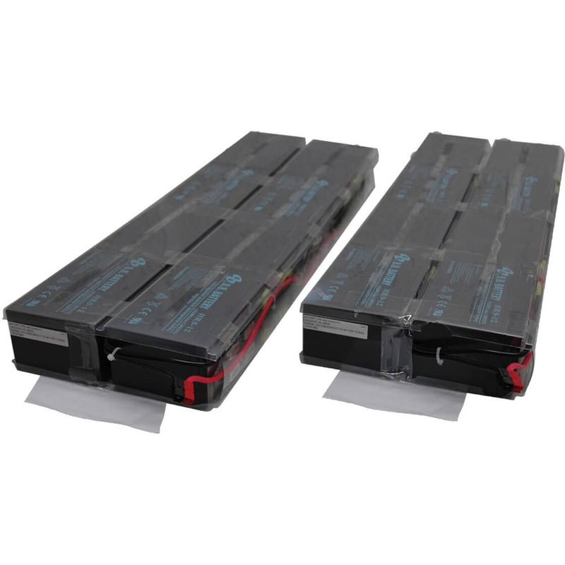 Tripp Lite RBC9-192 replacement battery cartridges showing dual black battery units with red connector terminals