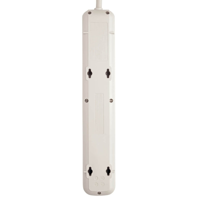 Back view of Tripp Lite TLP725 surge protector showing mounting holes and construction