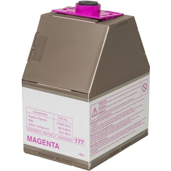 Ricoh Type R1 Magenta Toner Cartridge with metallic grey housing and magenta top cap, displaying product information label-alternate-image1