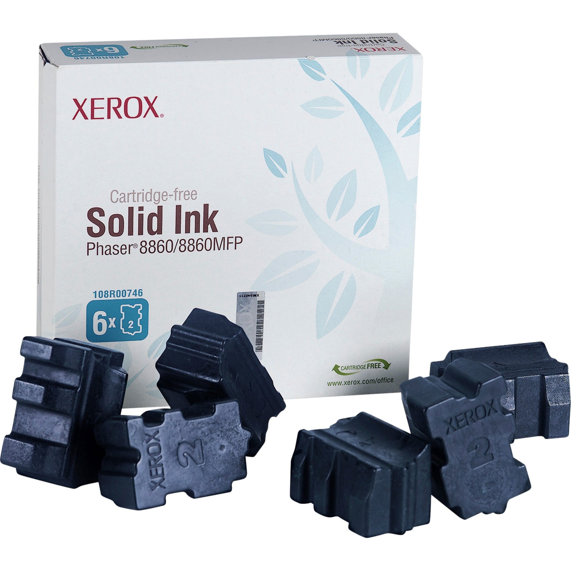 Xerox 108R00746 ColorStix Solid Ink Cyan 2333 Pages  Xerox 108R00746 ColorStix Vaste Inkt Cyaan 2333 Pagina's