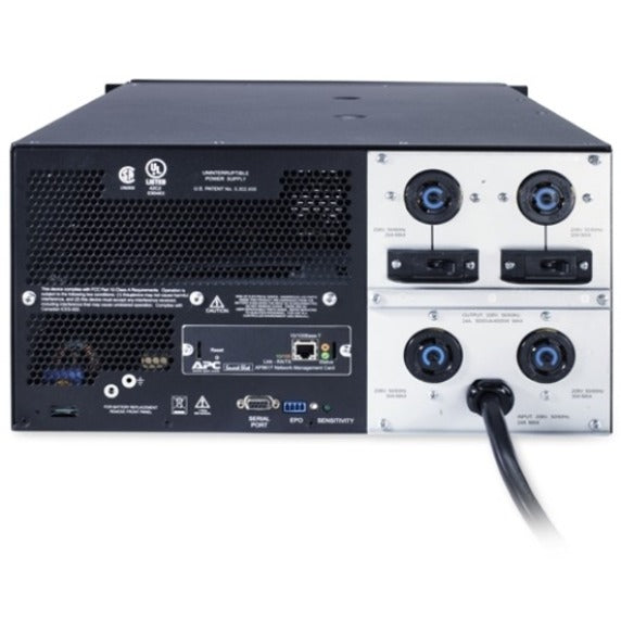 Rear view of APC Smart-UPS showing output receptacles and connectivity ports