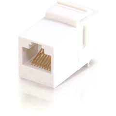 C2G RJ45 Keystone Network Adapter, Modular Insert Coupler, Female 8-Pin Connector, Snap-in Design for Voice/Data Applications, White - 03677 (1 Year Warranty)