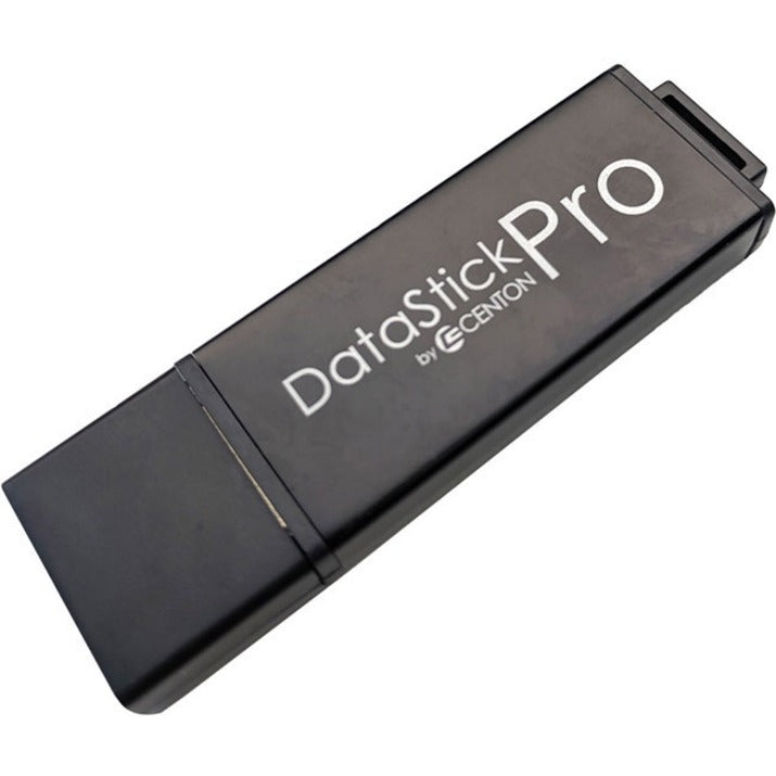 Angled perspective of Centon DataStick Pro showing full length and design details