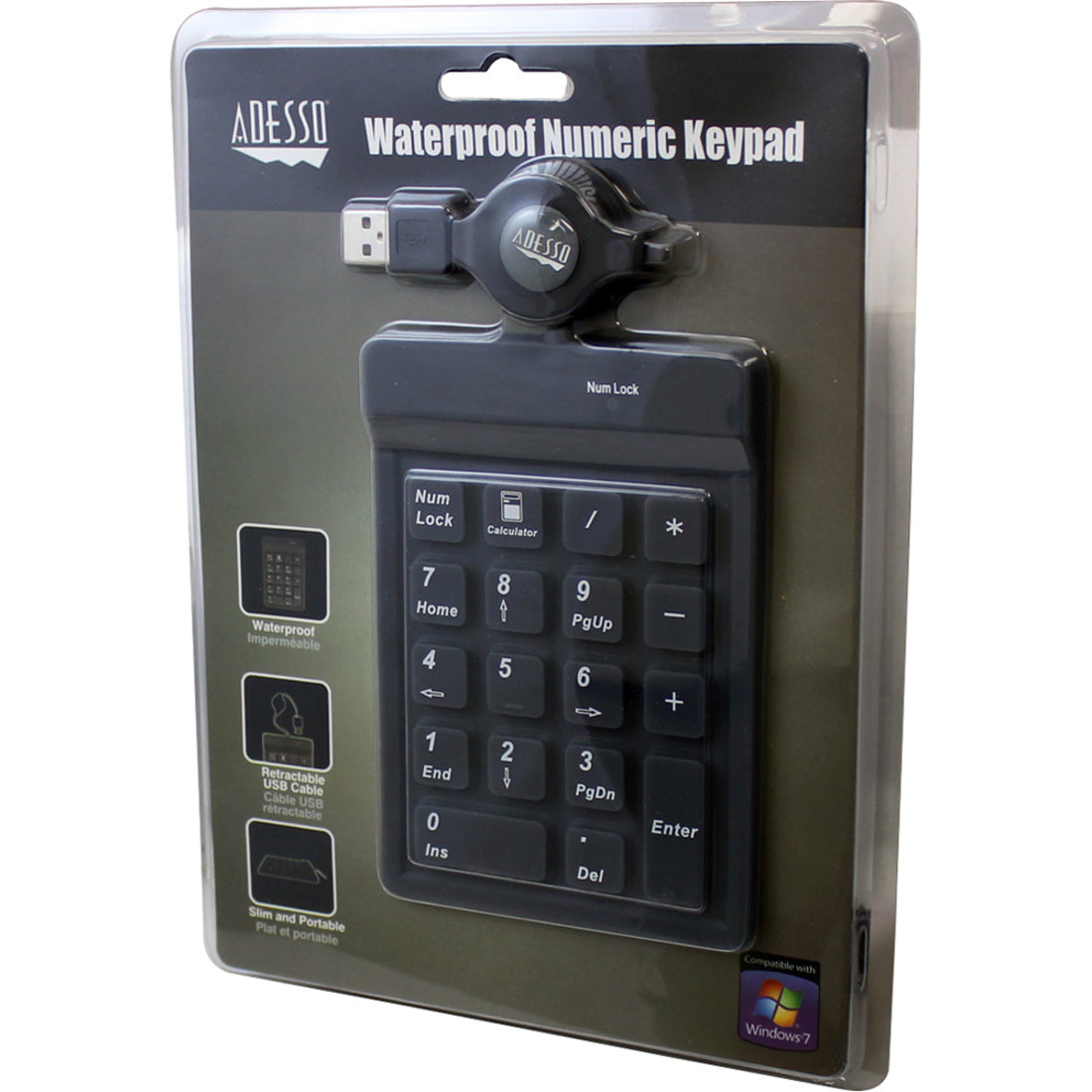 Adesso AKP-218 18 Key Waterproof Keypad, USB, 18 Keys