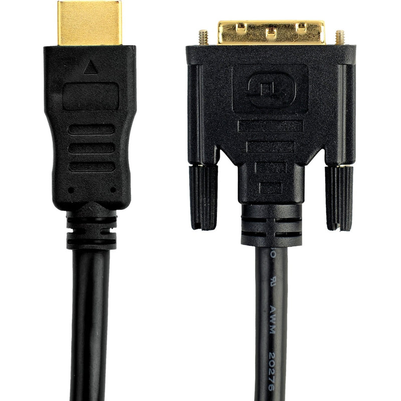 Close-up view of Belkin HDMI to DVI cable showing gold-plated connectors and black protective housing on both ends