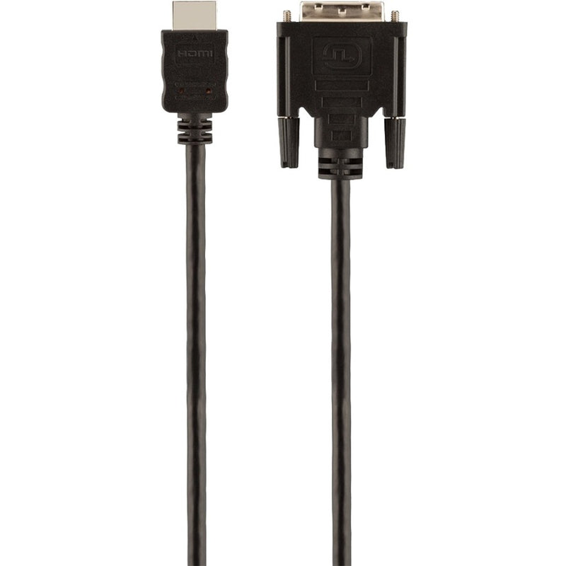 Close-up view of Belkin HDMI to DVI cable showing both connector ends with black cable