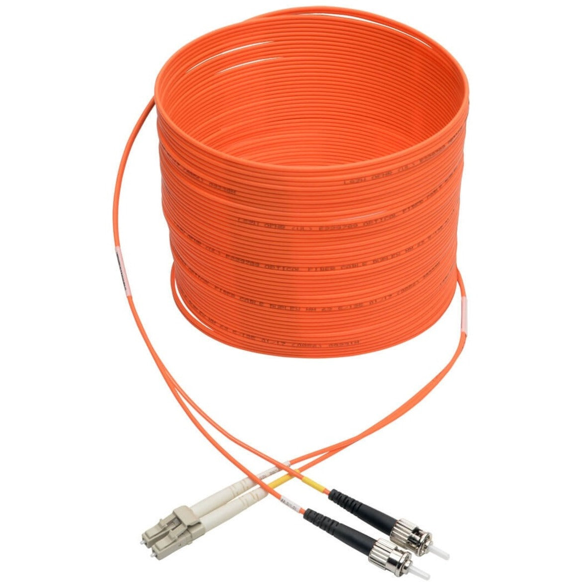 Orange fiber optic cable spool showing 10-meter length with LC and ST connectors-alternate-image2