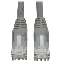 تريpp لايت N201-001-GY كابل تصحيح Cat6 UTP، 1 قدم رمادي جيجابت غير قابل للتشابك RJ45