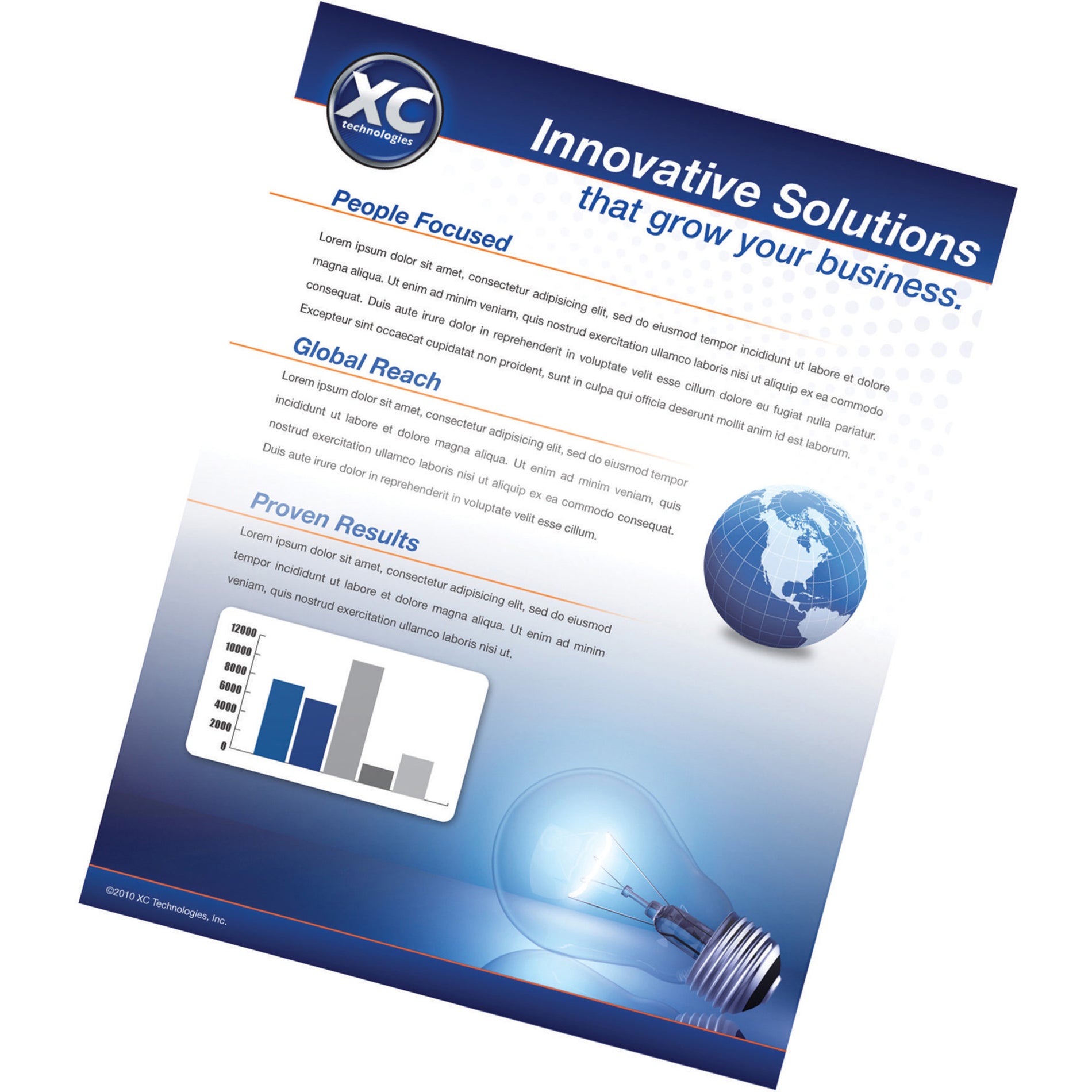 Example of a laminated business presentation page with graphs and corporate branding-alternate-image3